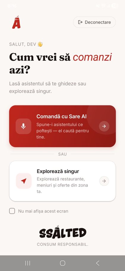 SSALTED — ecran principal